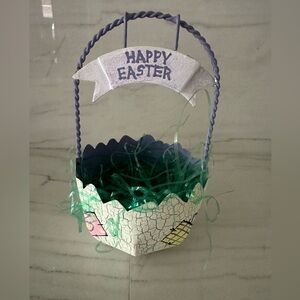 Decorative Easter Basket with Green Accents
